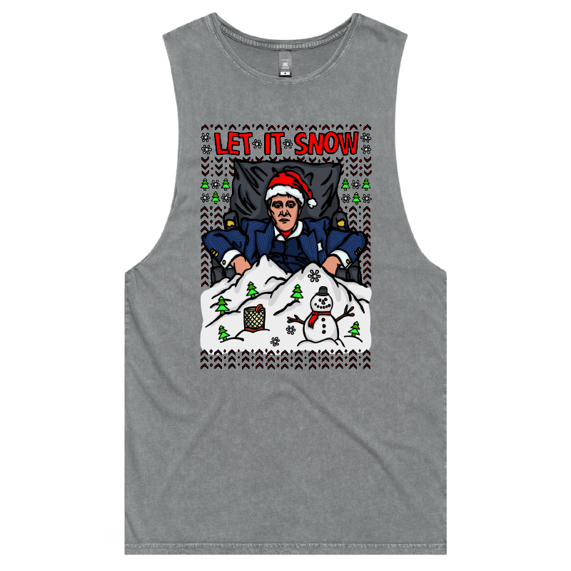S / Ash / Large Front Design Let It Snow Scarface ❄️🤌 - Tank