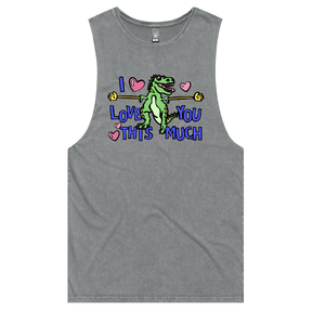 S / Ash / Large Front Design Love You This Much 🦕📏 – Tank