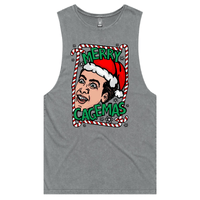 S / Ash / Large Front Design Merry Cagemas Saint Nicholas 🤪🎅 - Tank