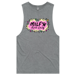S / Ash / Large Front Design Milf'n Ain't Easy 👩🎖️ – Tank