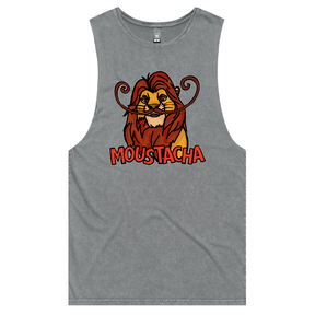 S / Ash / Large Front Design Moustacha 🦁👨 - Tank