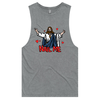 S / Ash / Large Front Design Nail Me 🙏🔨 – Tank