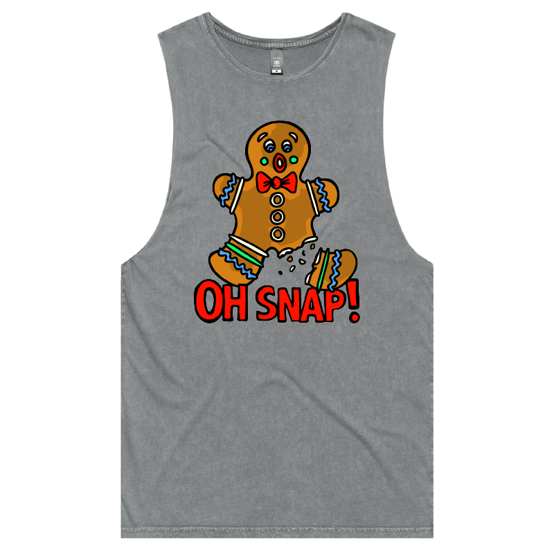 S / Ash / Large Front Design Oh Snap! 🫰 - Tank