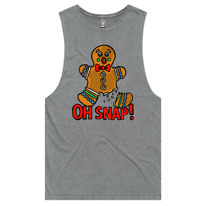 S / Ash / Large Front Design Oh Snap! 🫰 - Tank