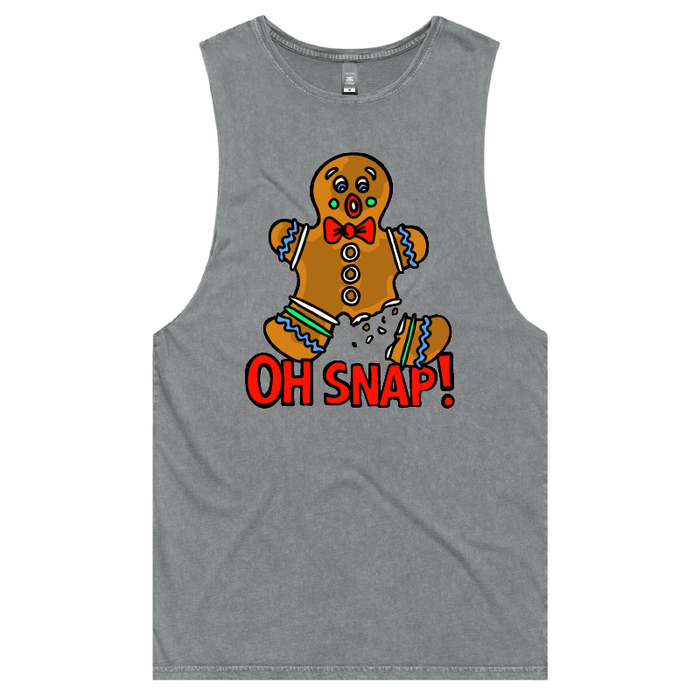 S / Ash / Large Front Design Oh Snap! 🫰 - Tank