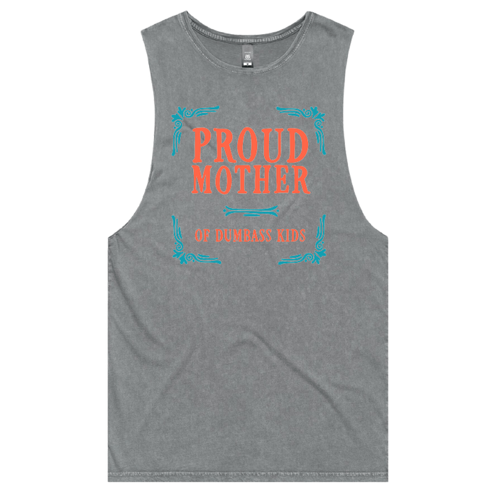 S / Ash / Large Front Design Proud Mother 🥴💩 – Tank