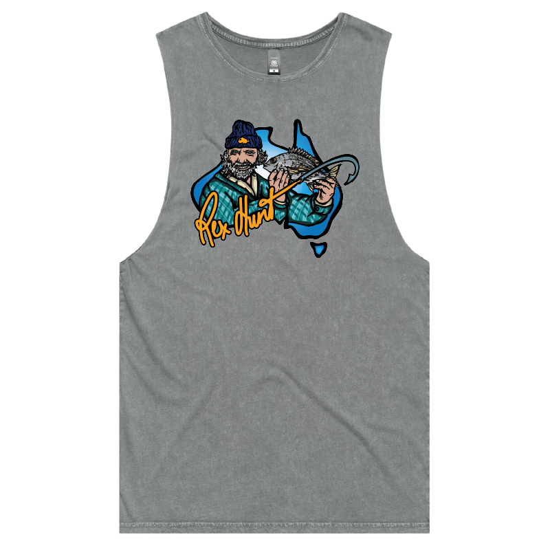 S / Ash / Large Front Design Rex Hunt Fishing 🎣🛥️ - Tank
