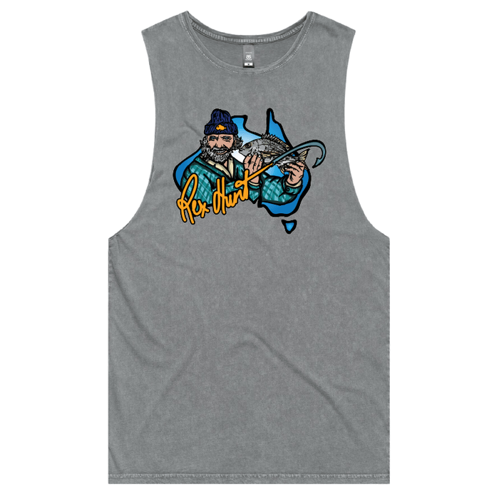 S / Ash / Large Front Design Rex Hunt Fishing 🎣🛥️ - Tank