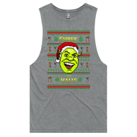 S / Ash / Large Front Design Shrek The Halls 💚🎄 - Tank