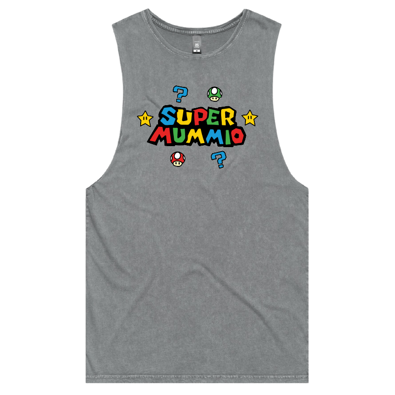 S / Ash / Large Front Design Super Mummio ⭐🍄 – Tank