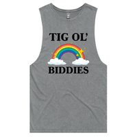 S / Ash / Large Front Design Tig Ol’ Biddies 🍒🤤 - Tank