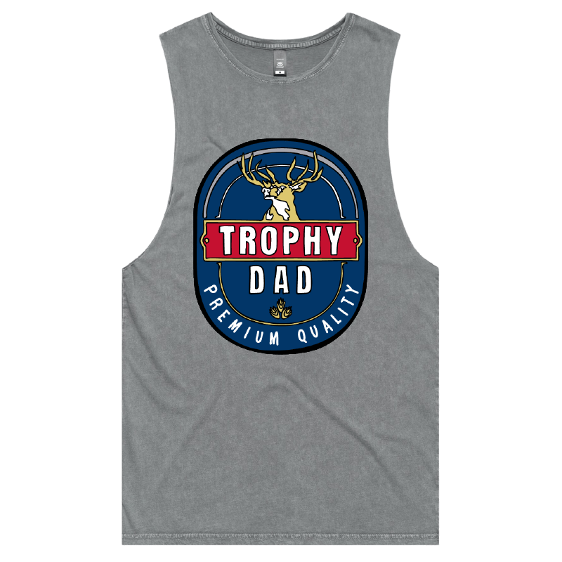 S / Ash / Large Front Design Trophy Dad 2heys 🍺🏆 – Tank