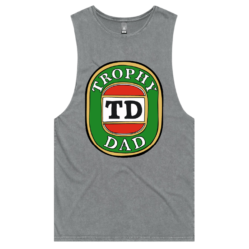 S / Ash / Large Front Design Trophy Dad Victor Bravo 🍺🏆 – Tank