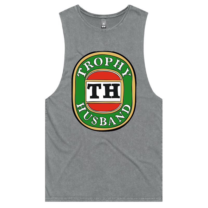 S / Ash / Large Front Design Trophy Husband Victor Bravo 🍺🏆 – Tank