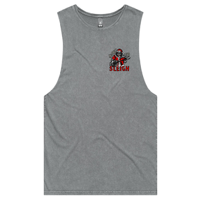 S / Ash / Small Front Design Here To Sleigh 🎅🤘 - Tank
