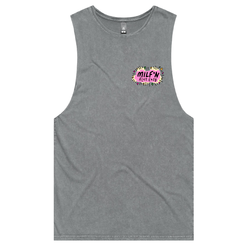 S / Ash / Small Front Design Milf'n Ain't Easy 👩🎖️ – Tank