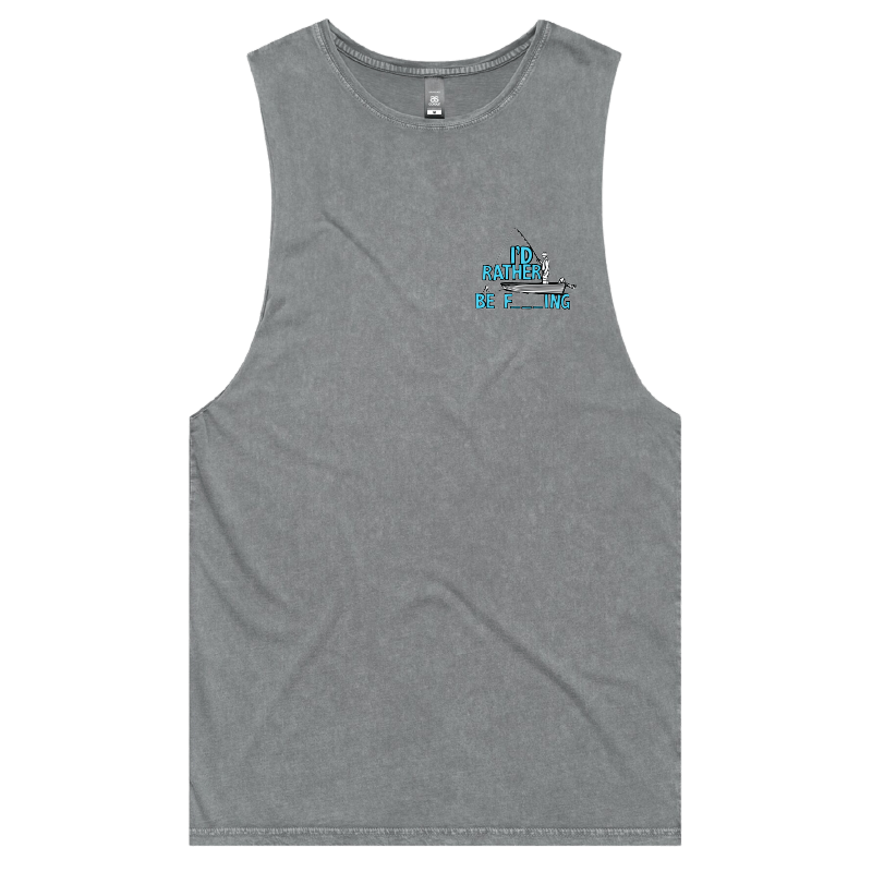 S / Ash / Small Front Design Rather Be Fishing 🐟🍆 - Tank