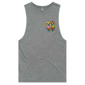 S / Ash / Small Front Design Two Girls One-Up 🍄📤 – Tank