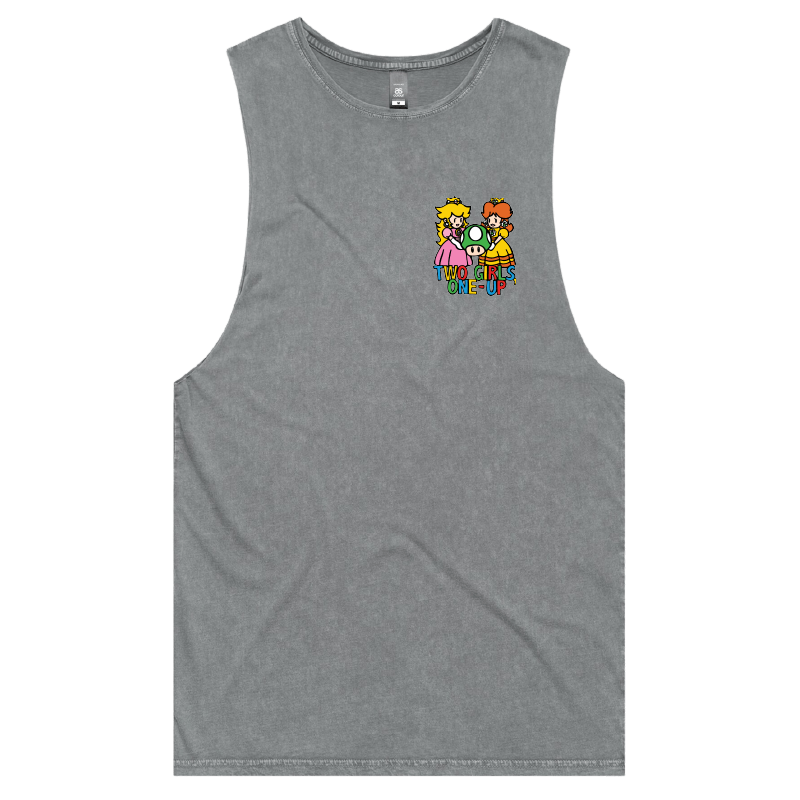 S / Ash / Small Front Design Two Girls One-Up 🍄📤 – Tank
