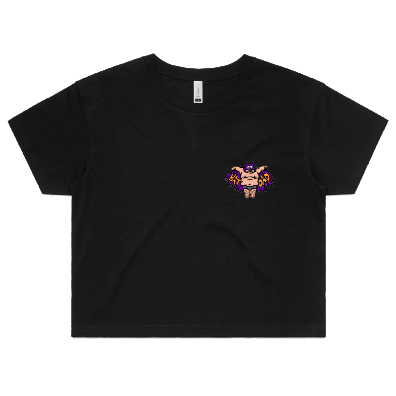 S / Black Bat Dad 🦹🏻‍♂️⚾️ - Women's Crop Top