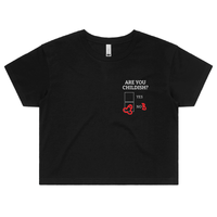 S / Black Definitely Not Childish 📋🖕 - Women's Crop Top