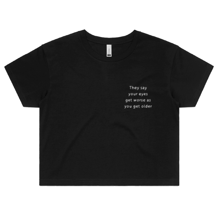 S / Black Eyes Get Worse... 👓❌ – Women's Crop Top