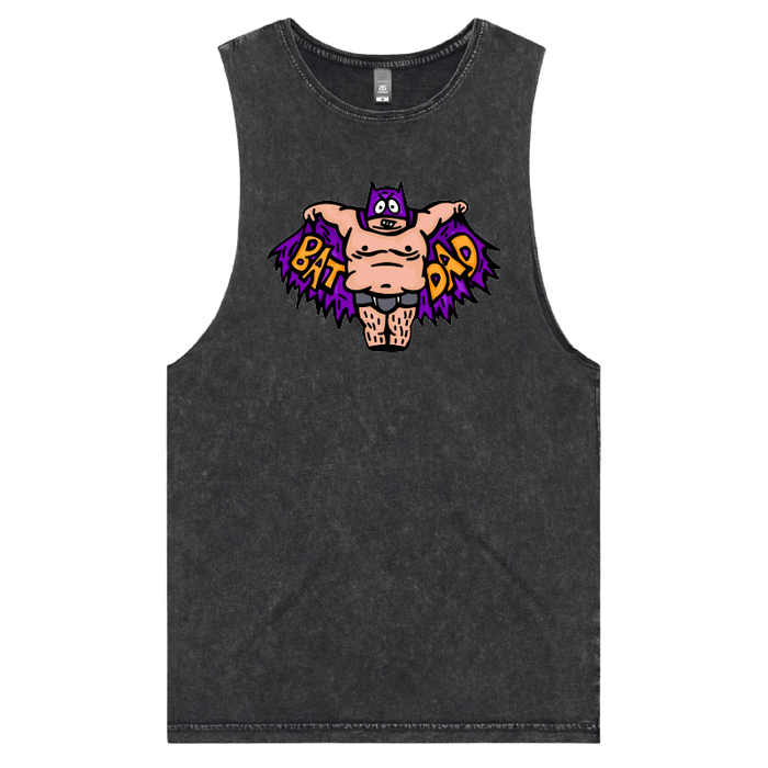 S / Black / Large Front Design Bat Dad 🦹🏻‍♂️⚾️ - Tank