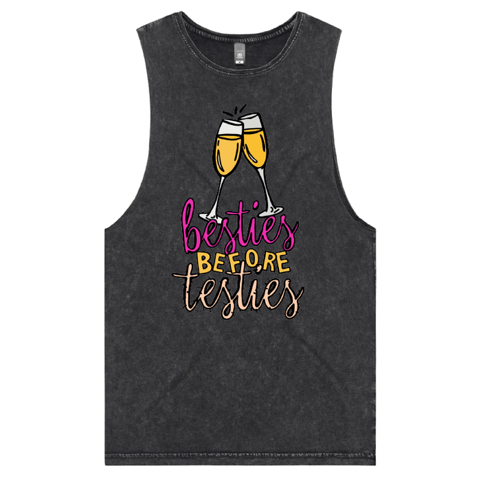 S / Black / Large Front Design Besties Before Testies 👭🥰 – Tank