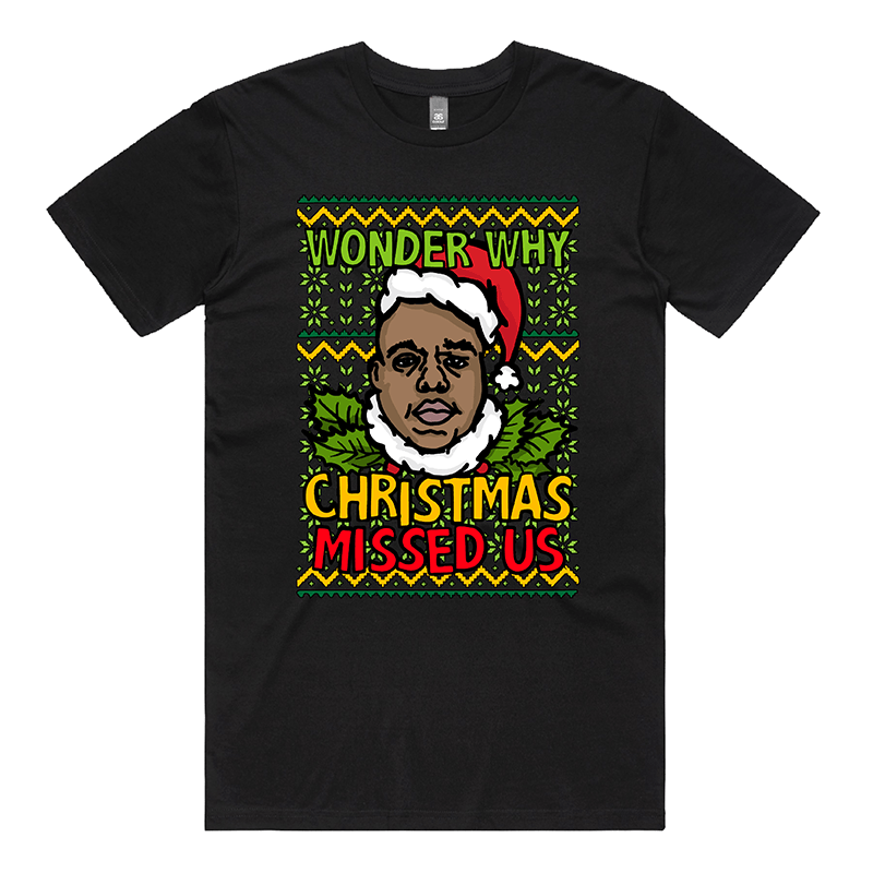 S / Black / Large Front Design BIG Christmas 🎤🎅 - Men's T Shirt