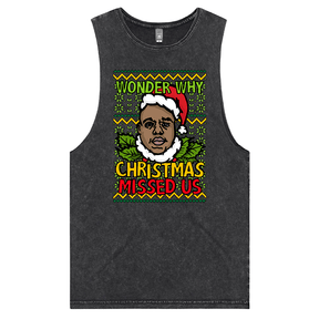 S / Black / Large Front Design BIG Christmas 🎤🎅 - Tank