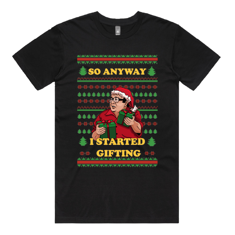 S / Black / Large Front Design Danny DeGift-o 🎁🧑‍🎄 - Men's T Shirt