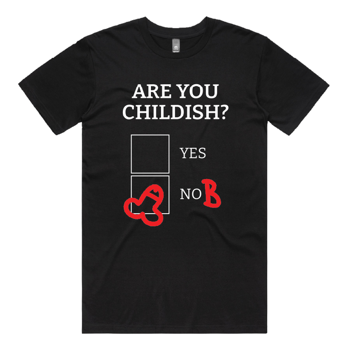 S / Black / Large Front Design Definitely Not Childish 📋🖕 - Men's T Shirt