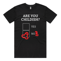 S / Black / Large Front Design Definitely Not Childish 📋🖕 - Men's T Shirt