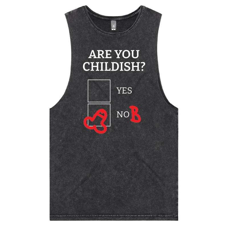 S / Black / Large Front Design Definitely Not Childish 📋🖕 - Tank