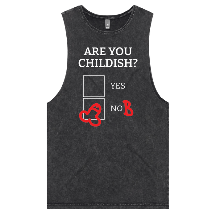 S / Black / Large Front Design Definitely Not Childish 📋🖕 - Tank