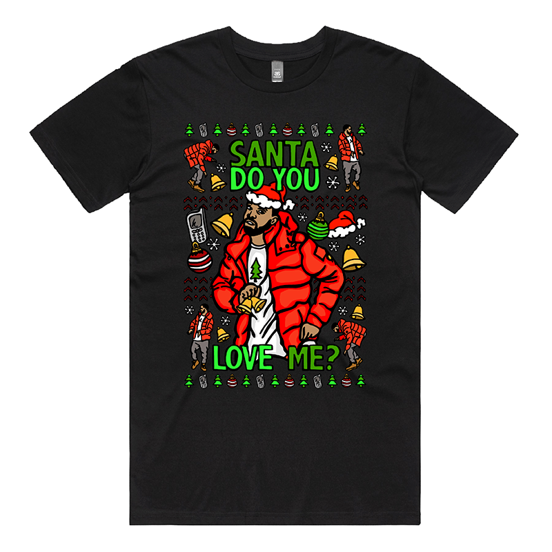 S / Black / Large Front Design Drake Festive Bling 📱🎄🎵 - Men's T Shirt
