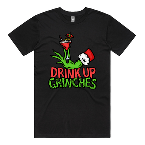 S / Black / Large Front Design Drink Up Grinches 😈🎄 - Men's T Shirt