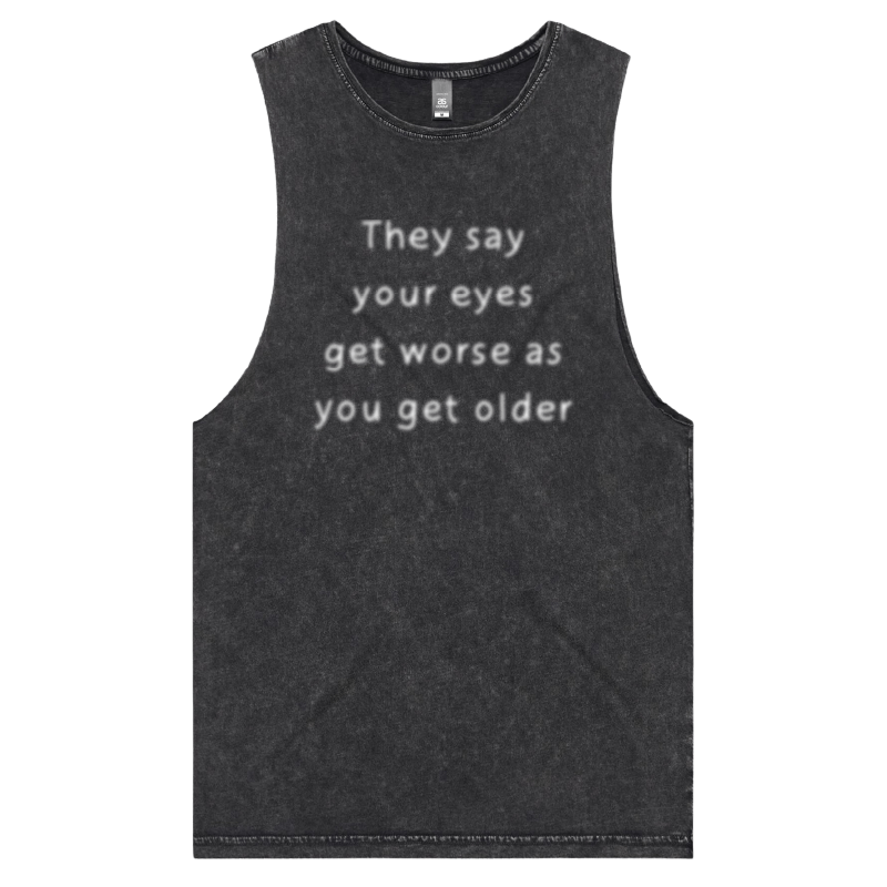 S / Black / Large Front Design Eyes Get Worse... 👓❌ – Tank