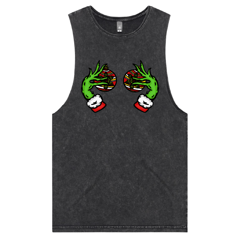 S / Black / Large Front Design Grinch Nips 🟢🟢 - Tank