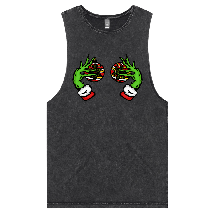 S / Black / Large Front Design Grinch Nips 🟢🟢 - Tank