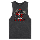 S / Black / Large Front Design Here To Sleigh 🎅🤘 - Tank