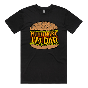 S / Black / Large Front Design Hi Hungry, I'm Dad 🍔 - Men's T Shirt