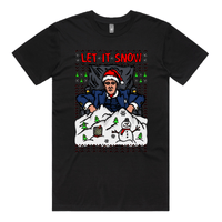 S / Black / Large Front Design Let It Snow Scarface ❄️🤌 - Men's T Shirt