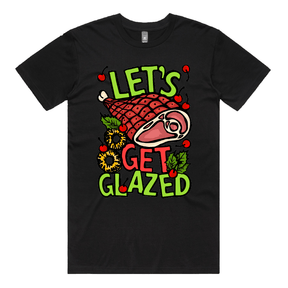 S / Black / Large Front Design Let’s Get Glazed 🐖🔥 - Men's T Shirt