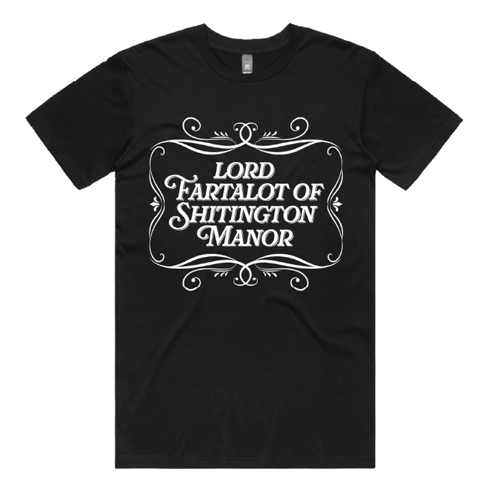 S / Black / Large Front Design Lord Fartalot 👑💨 – Men's T Shirt