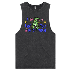 S / Black / Large Front Design Love You This Much 🦕📏 – Tank