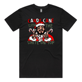 S / Black / Large Front Design Malone’s Candy Canes 🍬❄️ - Men's T Shirt