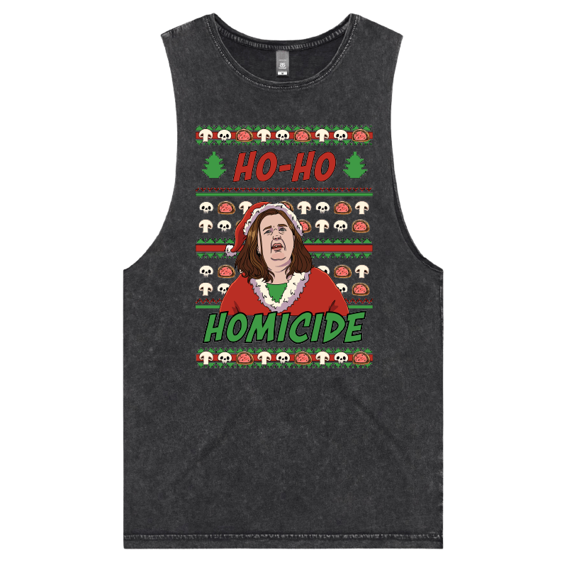 S / Black / Large Front Design Merry Mushrooms 🍄‍🟫🎄 - Tank