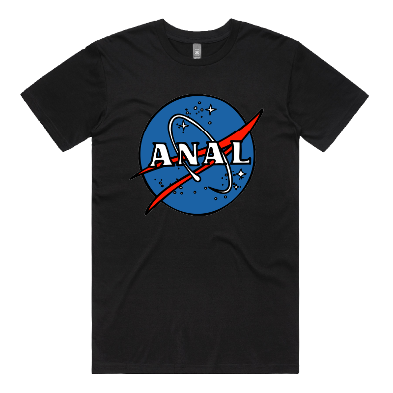 S / Black / Large Front Design N-ASS-A 🪐 – Men's T Shirt