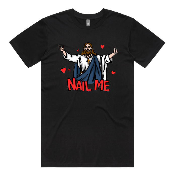 S / Black / Large Front Design Nail Me 🙏🔨 – Men's T Shirt